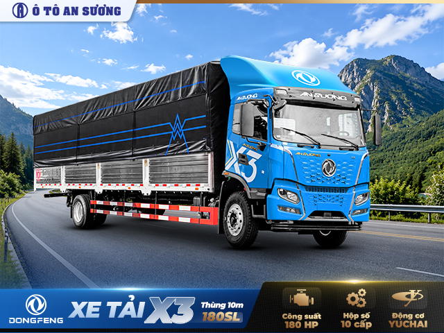 Khám phá xe tải Dongfeng X3 180HP thùng mui bạt 10m Khám phá xe tải Dongfeng X3 180HP thùng mui bạt 10m