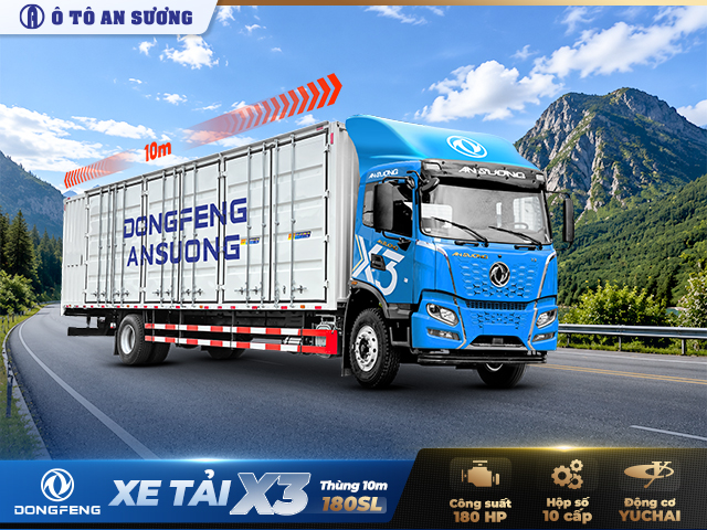 Xe tải Dongfeng X3 180SL thùng container 10m là dòng xe tải đang được thị trường săn đón Xe tải Dongfeng X3 180SL thùng container 10m là dòng xe tải đang được thị trường săn đón