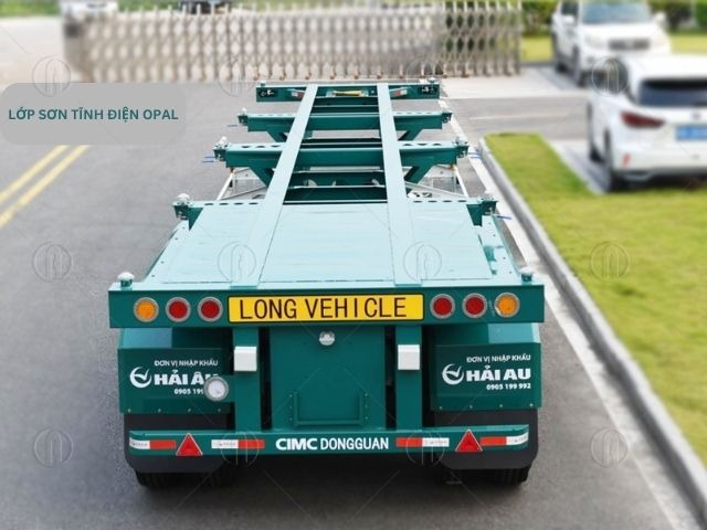 Mooc xương 2 trục 40 Feet được sơn 3 lớp tĩnh điện màu xanh Opal
