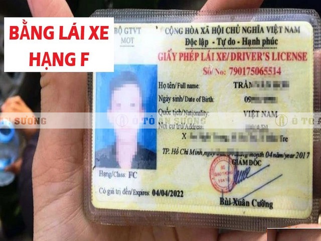 Bằng lái xe hạng F