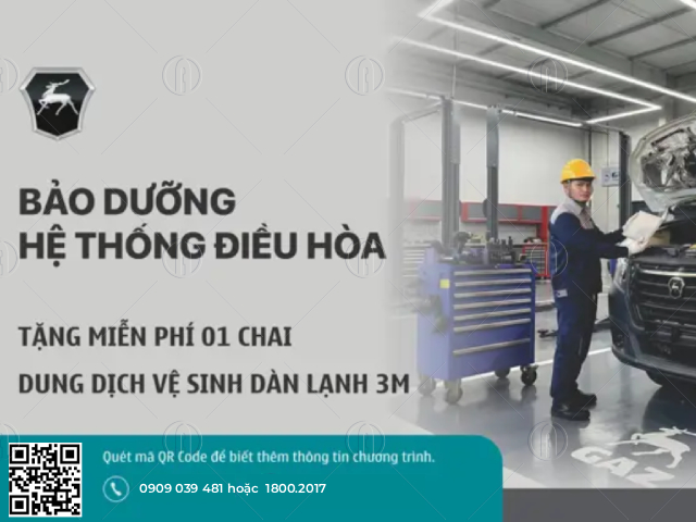&Ocirc; t&ocirc; An Sương cập nhật chương tr&igrave;nh bảo dưỡng hệ thống điều ho&agrave; xe Gaz th&aacute;ng 3/2026