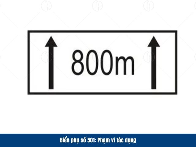 Biển phụ S.501 dùng để chỉ rõ phạm vi mà biển cấm có giá trị áp dụng Biển phụ S.501 dùng để chỉ rõ phạm vi mà biển cấm có giá trị áp dụng