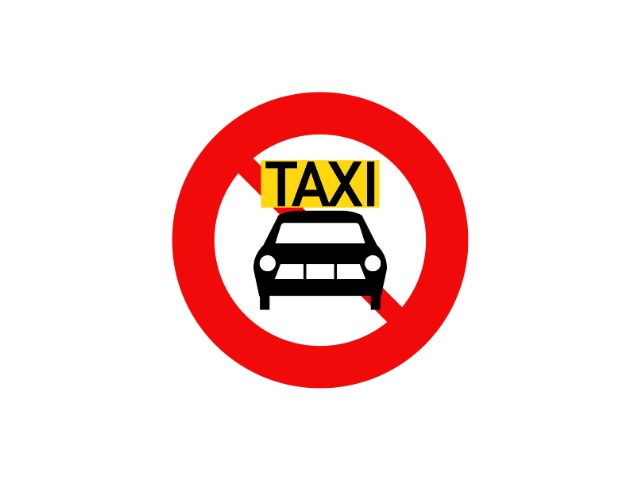 Cấm xe taxi, có thể giới hạn theo giờ qua biển phụ.