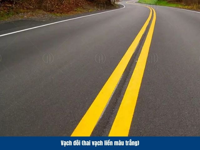 Vạch gồm hai đường liền m&agrave;u v&agrave;ng chạy song song