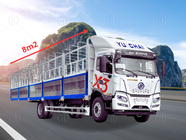 Chiều dài thùng 8m2 linh hoạt vận chuyển hàng hóa Chiều dài thùng 8m2 linh hoạt vận chuyển hàng hóa