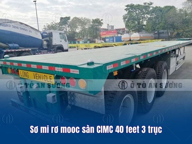 Rơ moóc sàn CIMC 40 Feet 3 trục có chiều dài tiêu chuẩn 40 feet