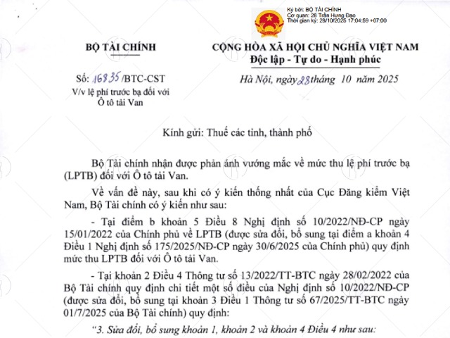 Cập nhật giảm thuế trước bạ xe tải van từ 6% xuống 2% Cập nhật giảm thuế trước bạ xe tải van từ 6% xuống 2%