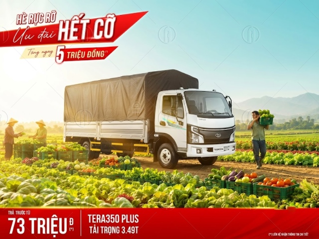 Tera 350 Plus tặng ngay 05 triệu đồng, trả trước chỉ từ 73 triệu