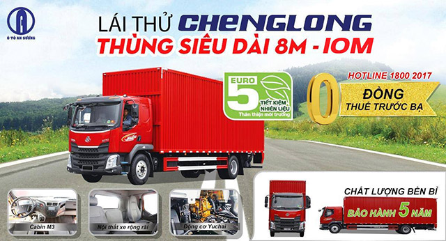 Lái thử xe tải Chenglong C180 thùng siêu dài