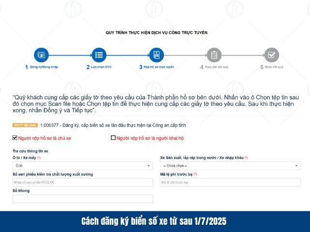 C&aacute;ch đăng k&yacute; biển số xe từ sau s&aacute;p nhập