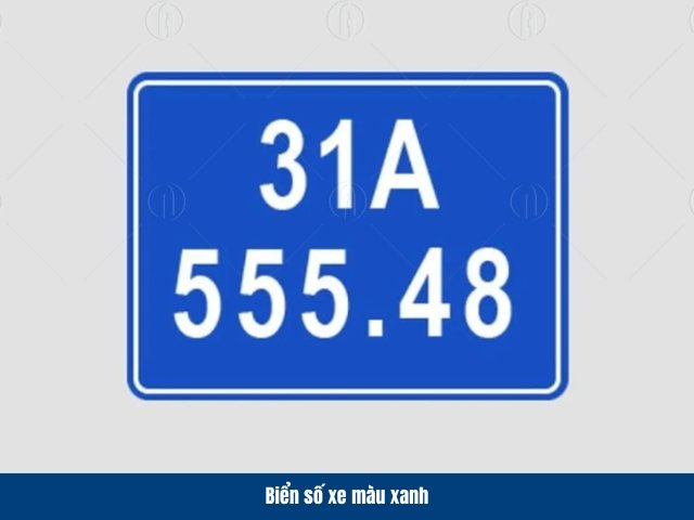 Biển số xe m&agrave;u xanh c&oacute; nền xanh, chữ v&agrave; số m&agrave;u trắng được cấp cho cơ quan ch&iacute;nh trị
