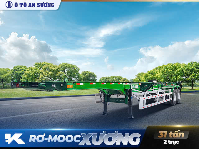 Rơ mooc xương 2 trục ZK chở tải 30 tấn