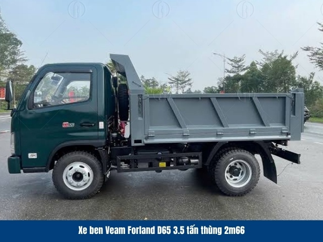 Xe ben Veam Forland D65 3T5 c&oacute; th&ugrave;ng ben k&iacute;ch thước 2.665 x 1.825 x 575 mm