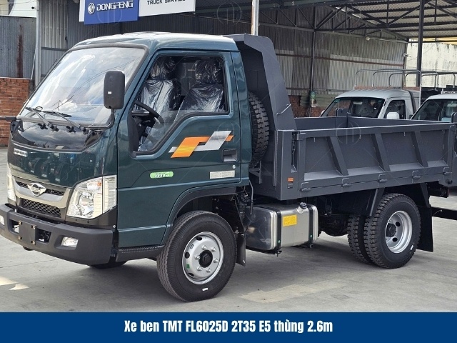 Xe ben TMT FL6025D 2T35 sở hữu th&ugrave;ng ben k&iacute;ch thước 2.600 x 1.500 x 460 mm