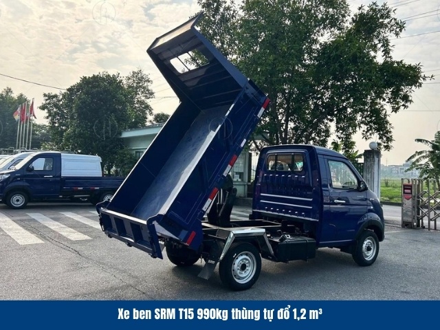 Xe ben SRM T15 sở hữu hệ thống ben giữa c&oacute; khả năng n&acirc;ng hạ bằng điện