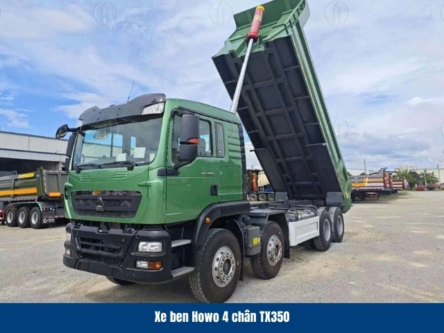 Xe ben Howo 4 chân TX 350 có hệ thống ben thiết kế 4 đốt chắc chắn Xe ben Howo 4 chân TX 350 có hệ thống ben thiết kế 4 đốt chắc chắn