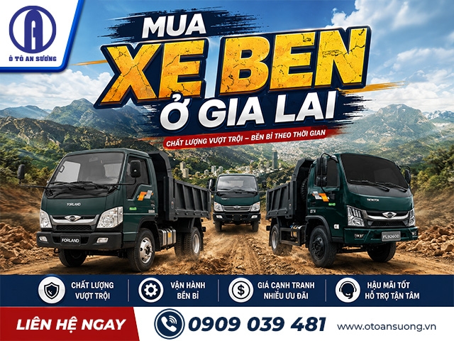 Địa chỉ mua xe ben ở Gia Lai chính hãng, giá rẻ