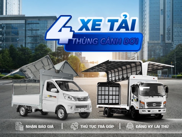Xe tải thùng cánh dơi là gì? 4 mẫu xe cánh dơi uy tín, giá rẻ
