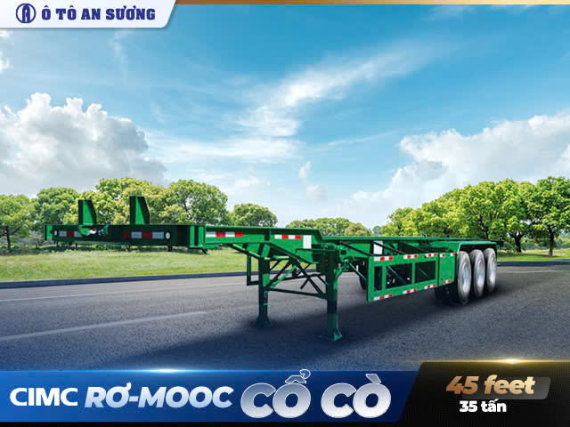 Rơ mooc cổ cò CIMC 45 Feet 3 trục tải chở container