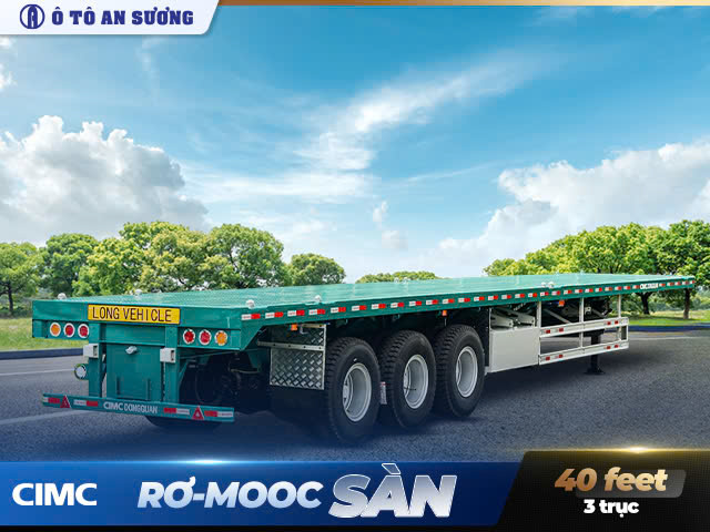 Rơ mooc sàn CIMC 40 Feet 3 trục tải trọng 33 tấn