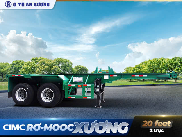 Rơ mooc xương 20 Feet 2 trục CIMC chở container