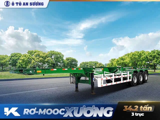 Rơ mooc xương 3 trục ZK tải trọng 34 tấn