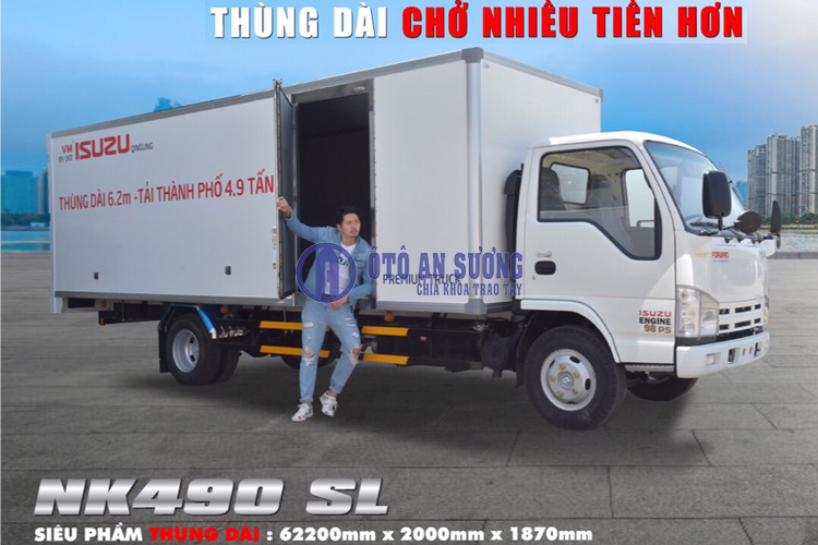 Xe tải thùng 6.2m NK490SL giá rẻ HCM