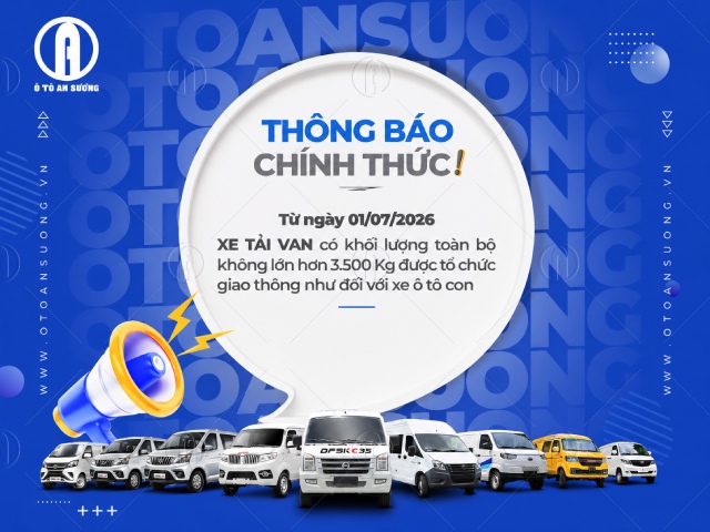 &Ocirc; t&ocirc; tải Pickup cabin k&eacute;p v&agrave; &ocirc; t&ocirc; tải Van c&oacute; khối lượng to&agrave;n bộ kh&ocirc;ng lớn hơn 3,5 tấn được tổ chức giao th&ocirc;ng như đối với &ocirc; t&ocirc; con