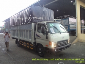 THÙNG MUI BẠT MỞ 5 BỬNG HYUNDAI HD72 3T5