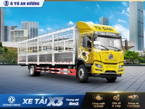 Xe tải Dongfeng X3 180HP thùng mui bạt 8m3