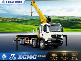 Xe tải Howo 4 chân gắn cẩu XCMG SQS400-5 