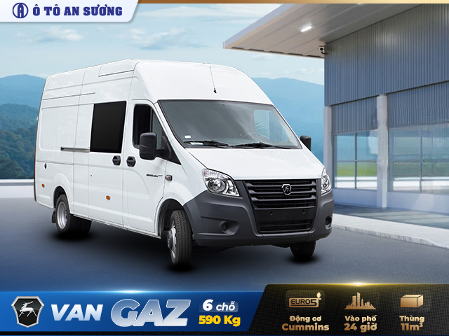 Xe tải van Gaz 6 chỗ ngồi thùng 3m