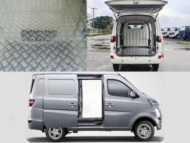 Thùng hàng xe van Tera V3 945kg ốp nhôm họa tiết lá me chống trượt Thùng hàng xe van Tera V3 945kg ốp nhôm họa tiết lá me chống trượt