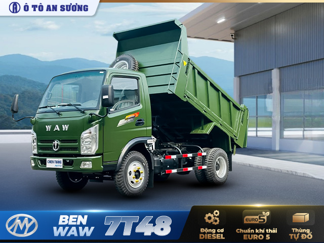 Xe tải ben Chiến Thắng WAW 7.48 tấn thiết kế bền bỉ, tải trọng lớn
