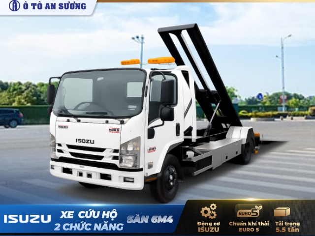 Xe cứu hộ giao thông 2 chức năng Isuzu sàn 6m4 5T5 tời kéo 6 tấn mạnh mẽ Xe cứu hộ giao thông 2 chức năng Isuzu sàn 6m4 5T5 tời kéo 6 tấn mạnh mẽ