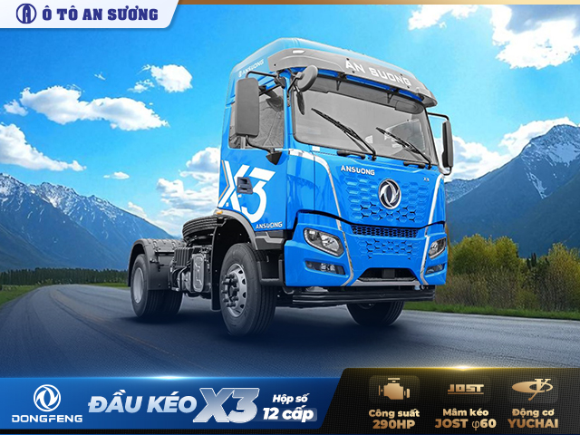 Xe đầu kéo Dongfeng X3 290 HP 12 cấp là dòng xe đầu kéo hiện đại