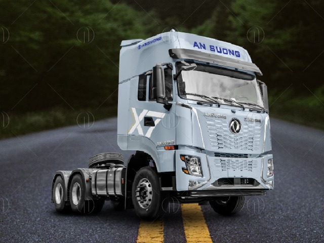 đầu kéo dongfeng x7 385hp màu xám