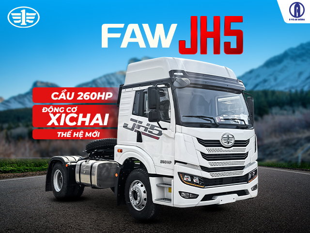 Xe đầu kéo Faw JH5 260HP 1 cầu 4x2 động cơ FAW CA6DLD-26E5 Xe đầu kéo Faw JH5 260HP 1 cầu 4x2 động cơ FAW CA6DLD-26E5