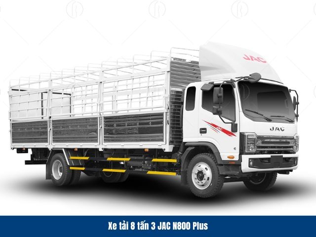 Xe tải JAC N800 Plus 8 tấn sở hữu kiểu d&aacute;ng cabin hiện đại với th&ugrave;ng d&agrave;i 7.6m