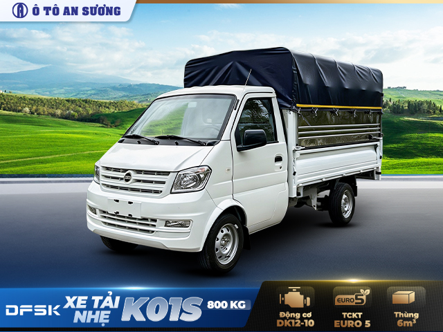 Xe tải DFSK K01S 800kg th&ugrave;ng d&agrave;i 2m8 bản mới 2026