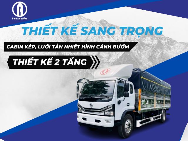 Thiết kế cabin kép của xe tải Đồng Vàng D8 9.1 tấn đặc trưng