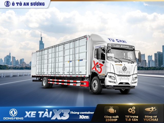 T&igrave;m hiểu về xe tải Dongfeng X3 th&ugrave;ng container 10m 230HP