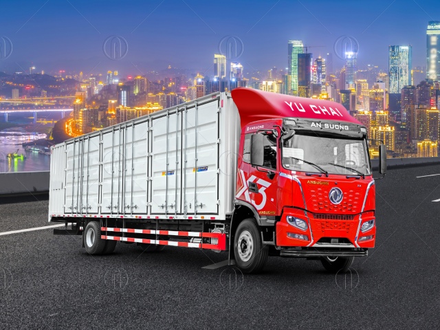  Xe tải Dongfeng X3 th&ugrave;ng container 8m3 180HP được trang bị động cơ Yuchai bền bỉ