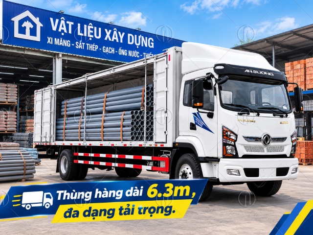 Xe tải Dongfeng X800 c&oacute; th&ugrave;ng h&agrave;ng d&agrave;i 6m3 chở h&agrave;ng ho&aacute; c&oacute; chiều d&agrave;i dễ d&agrave;ng