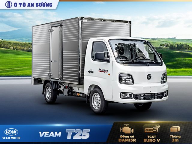 Xe tải Foton T25 c&ograve;n gọi l&agrave; Veam T25 l&agrave; mẫu xe tải nhẹ m&aacute;y xăng thế hệ mới được nhiều doanh nghiệp quan t&acirc;m 