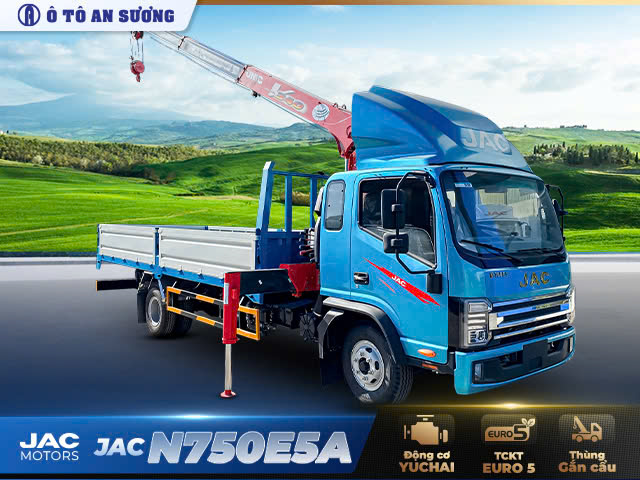 Xe cẩu 6 tấn 3 Jac N750 Plus E5 gắn cẩu Unic V343K được mở bán vào đầu năm 2026 Xe cẩu 6 tấn 3 Jac N750 Plus E5 gắn cẩu Unic V343K được mở bán vào đầu năm 2026