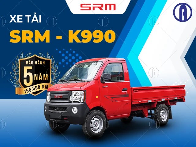 Xe tải SRM K9 (K990) máy xăng 990kg thùng lửng màu đỏ Xe tải SRM K9 (K990) máy xăng 990kg thùng lửng màu đỏ