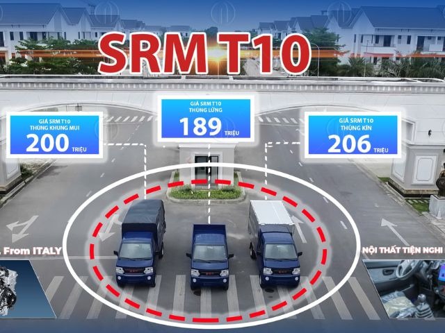 D&ograve;ng xe tải SRM T10 đang được ph&acirc;n phối với đa dạng phi&ecirc;n bản th&ugrave;ng