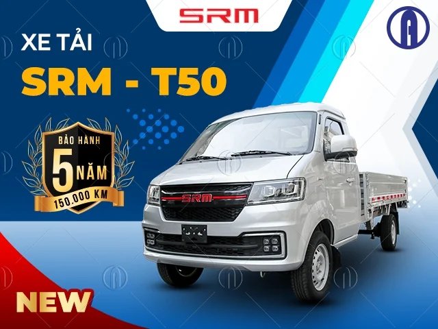 Xe tải SRM T50 máy xăng 1.6L thùng lửng, tải trọng 1250kg Xe tải SRM T50 máy xăng 1.6L thùng lửng, tải trọng 1250kg