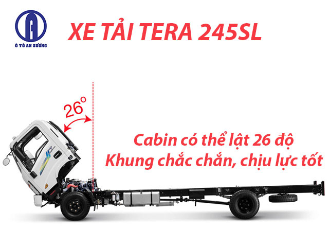 Xe tải Tera 245SL có khung gầm và hệ thống treo chắc chắn